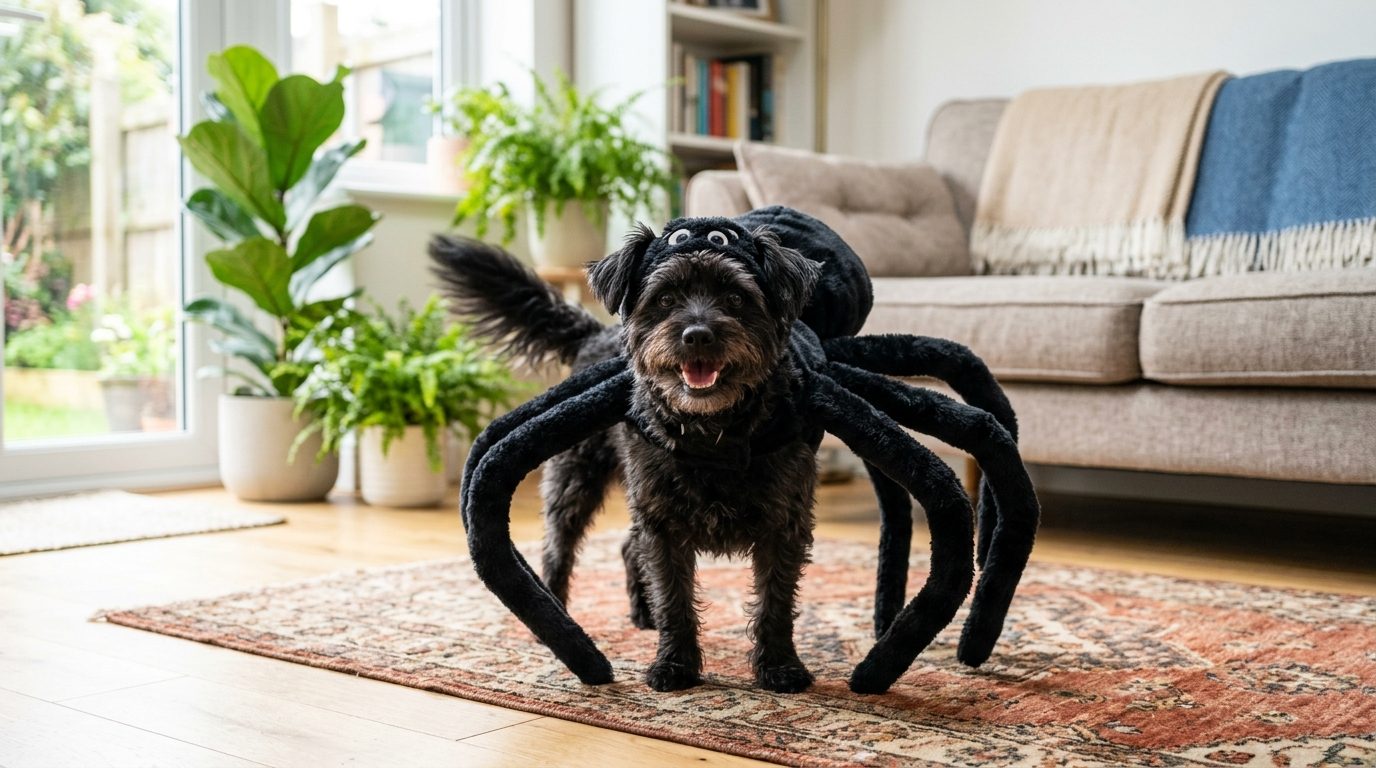 Le buzz inoubliable du chien déguisé en araignée géante