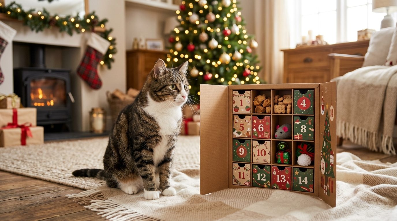 Calendrier de l&rsquo;Avent pour chat : gâter son félin en attendant Noël