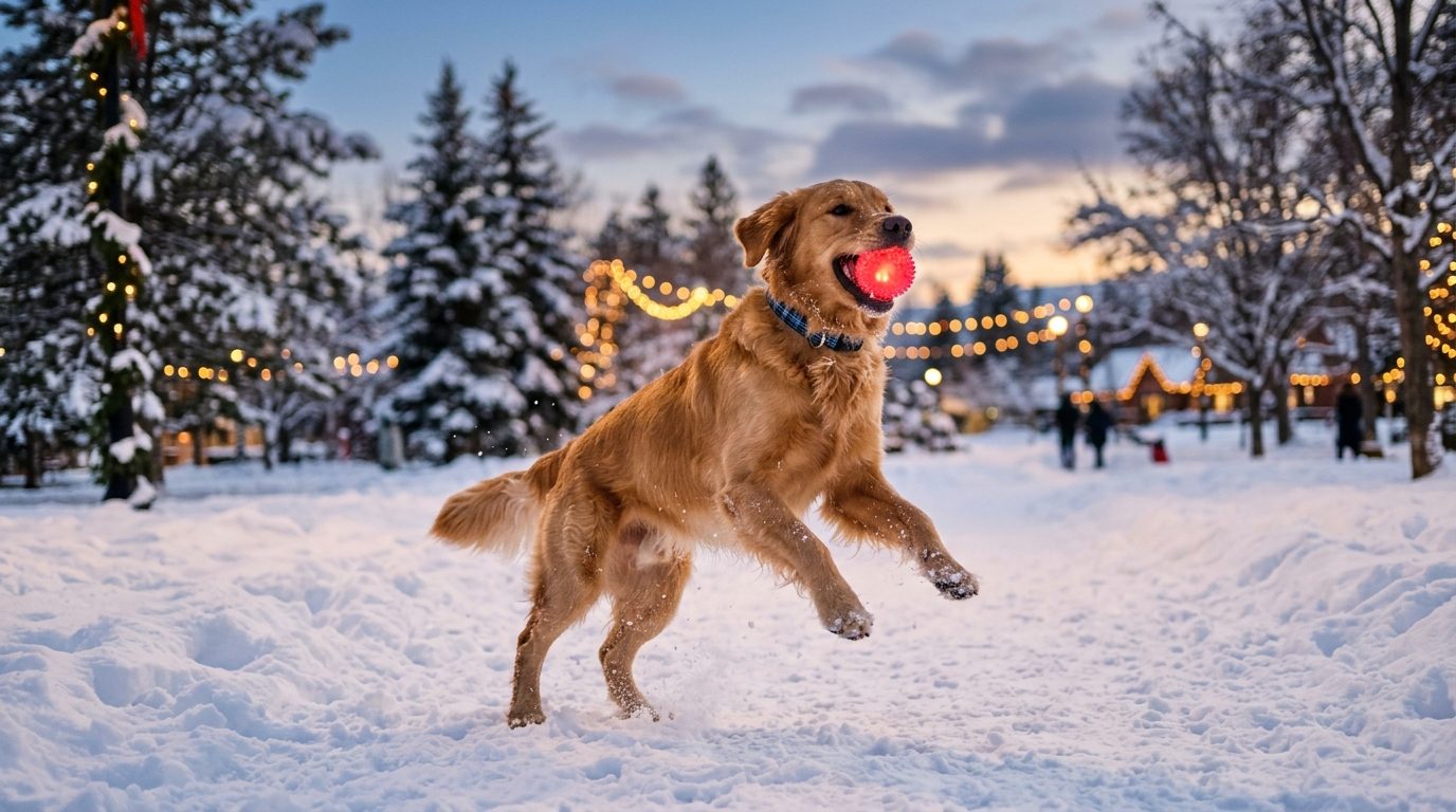Balle lumineuse nez de renne : illuminer les jeux d&rsquo;hiver de votre chien