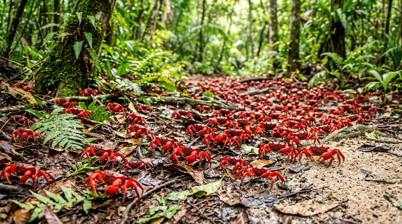 L’incroyable migration des crabes rouges sur l’île Christmas