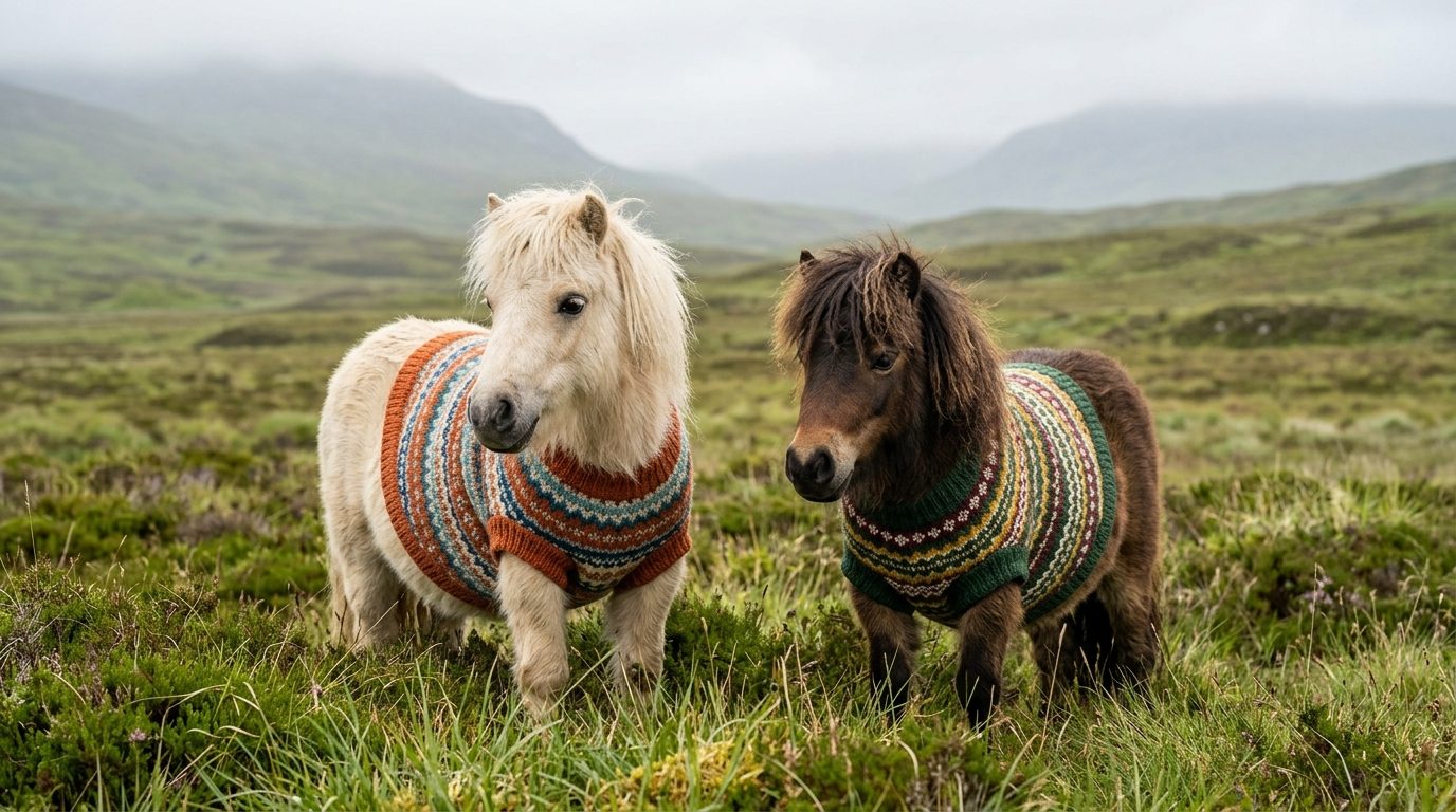 Quand des poneys Shetland enfilent des pulls en laine : l&rsquo;histoire d&rsquo;un buzz irrésistible
