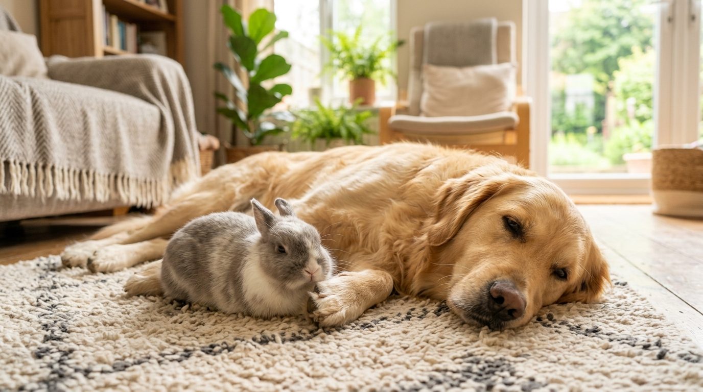 Un chien et un lapin, amis pour la vie : les secrets d&rsquo;une cohabitation réussie
